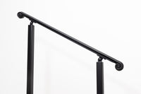 Volute Metal Stair Railing, Hand Rail for Steps, Custom Length Handrail Railing With 2 Steel Posts, Made in USA