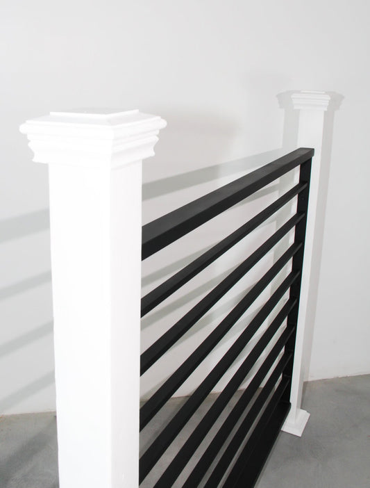 Horizontal Bar Railing, 2" x 1" Top & Bottom Rail, 1/2" x 1" Balusters