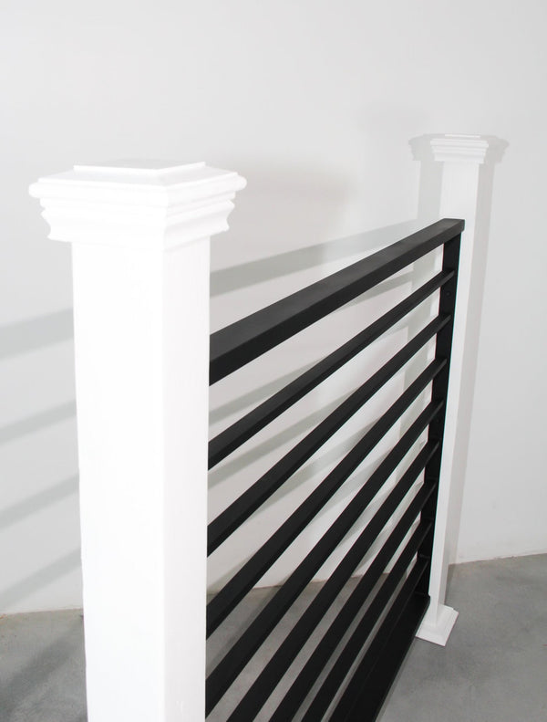 Horizontal Bar Railing, 2" x 1" Top & Bottom Rail, 1/2" x 1" Balusters