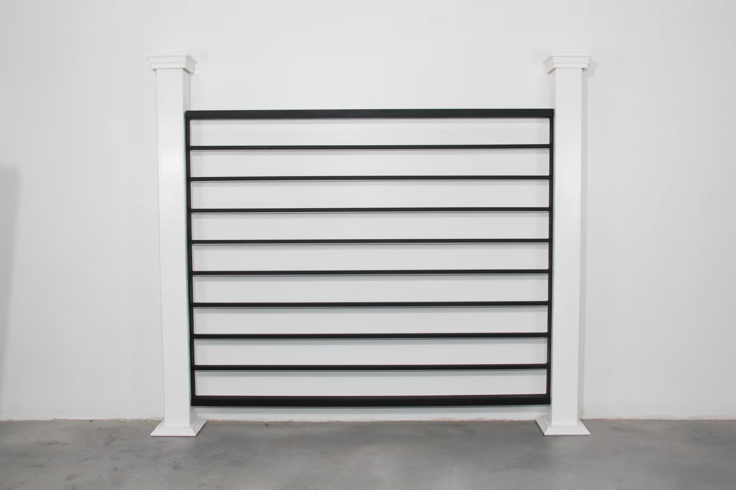 Horizontal Bar Railing, 2" x 1" Top & Bottom Rail, 1/2" x 1" Balusters