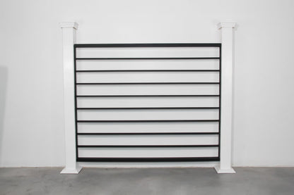 Horizontal Bar Railing, 2" x 1" Top & Bottom Rail, 1/2" x 1" Balusters