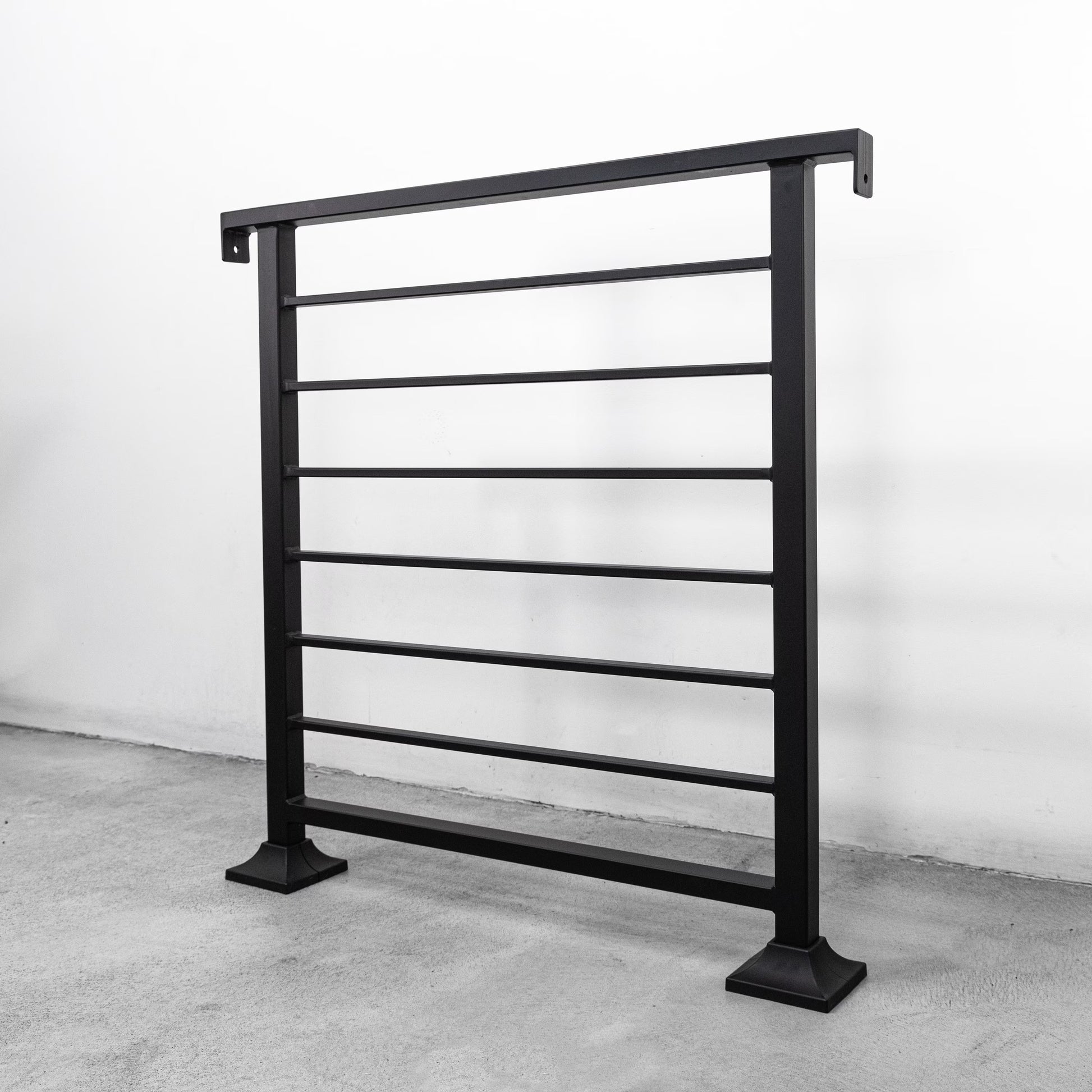 Horizontal Flat Bar Railing, Modern Metal Horizontal Bar Railings, Horizontal Stair Railing, Exact Custom Length, Wall to Wall, Made in USA