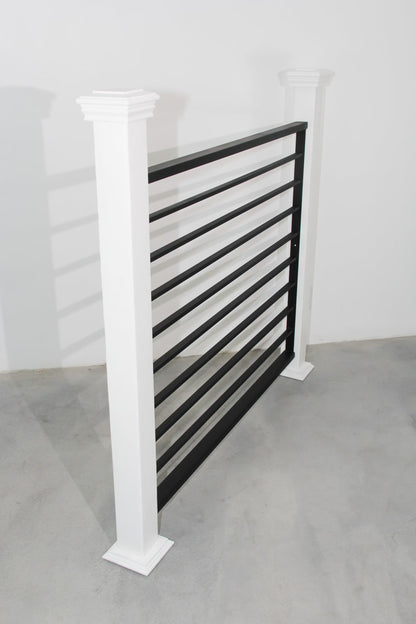 Horizontal Bar Railing, 2" x 1" Top & Bottom Rail, 1/2" x 1" Balusters