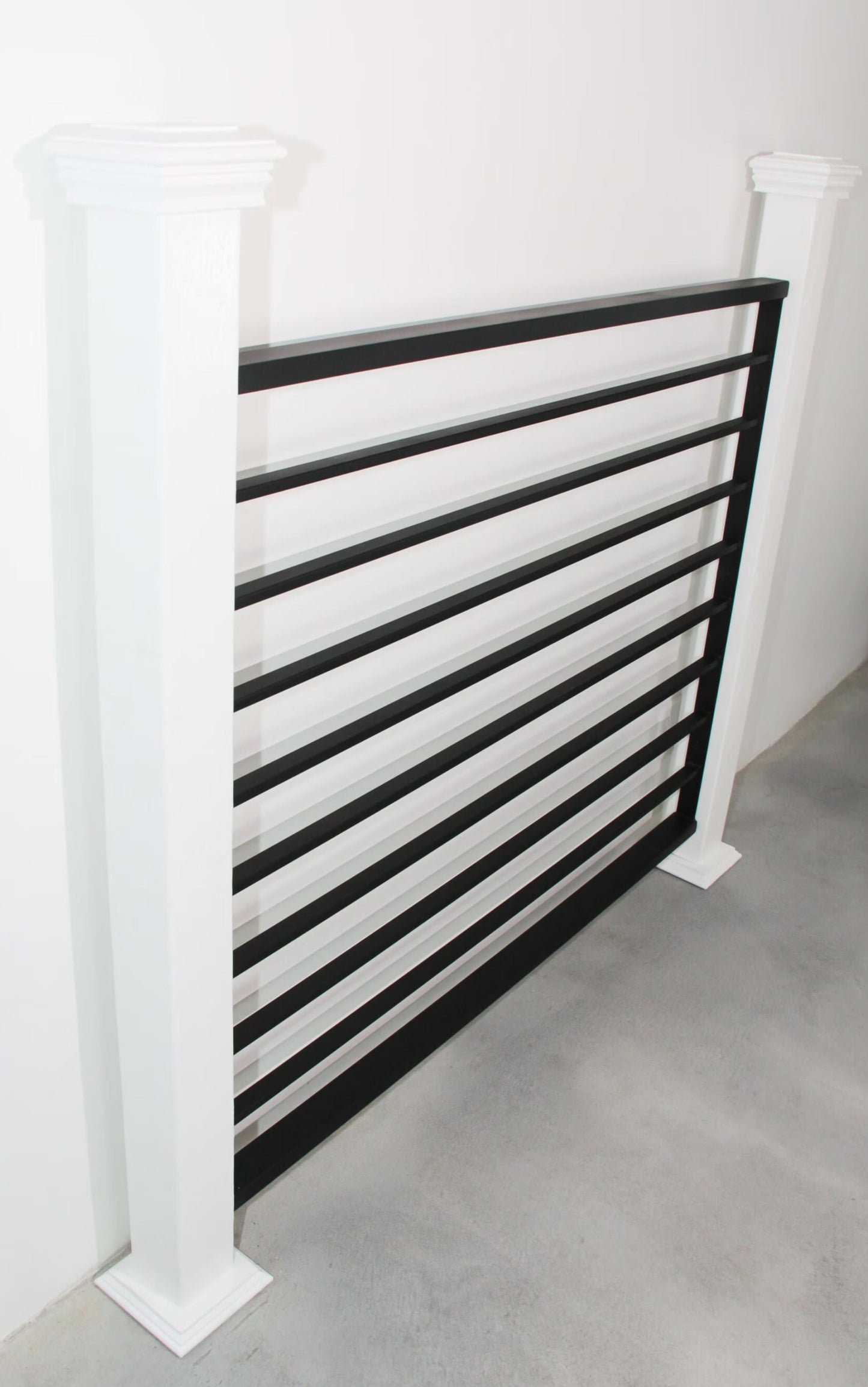 Horizontal Bar Railing, 2" x 1" Top & Bottom Rail, 1/2" x 1" Balusters