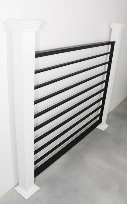 Horizontal Bar Railing, 2" x 1" Top & Bottom Rail, 1/2" x 1" Balusters