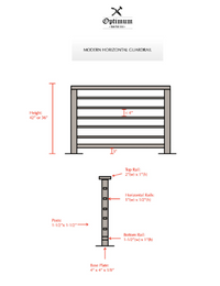 Modern Horizontal Railing, Metal Horizontal Bar Railings, Horizontal Stair Railing, Made in USA