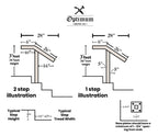 Opti 1.5"x1.5" Single-post Handrail for 1 to 3 Steps (Stainless Steel 316)