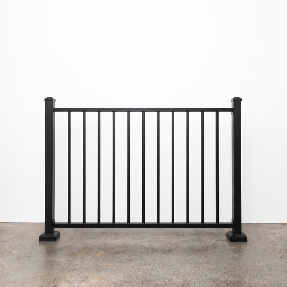 Modern Vertical Deck Railing (Guardrail), 2"x1" Top Rail (Aluminum) Premade