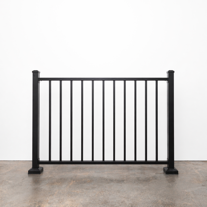 Modern Vertical Deck Railing (Guardrail), 2"x1" Top Rail (Aluminum) Premade