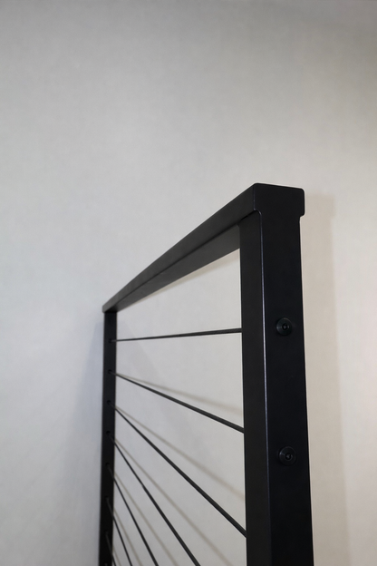 Metal Cable Railing (Guardrail), 2"x1" Top Rail & 3/16" Black Cables