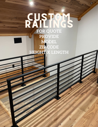 Modern Wrought Iron Railing, Vertical Metal Banister, Iron Stair Railing, Made in USA