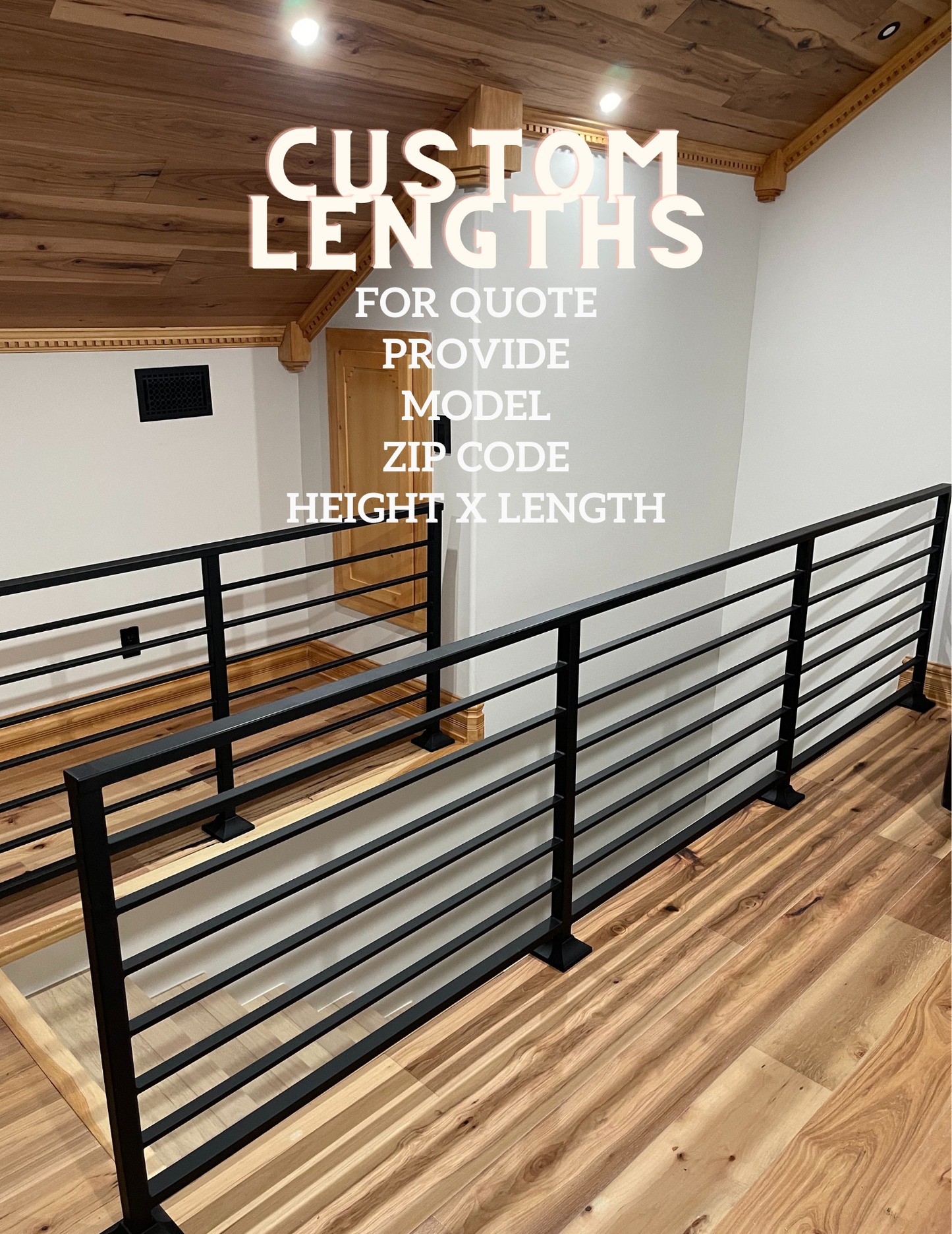Modern Vertical Stair Railing (Guardrail), 2"x1" Top Rail
