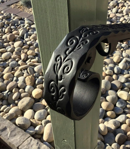 1-5/8"x0.25" Engraved Wrought Iron Scroll Handrail