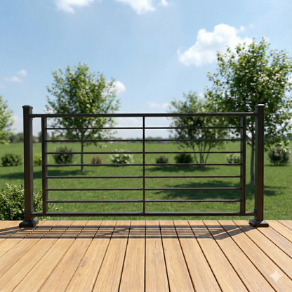 Prefabricated 6' Horizontal Aluminum Deck Railing (Preassembled)