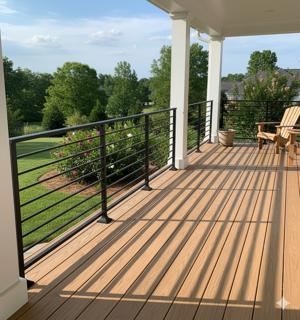Prefabricated 8' Horizontal Aluminum Deck Railing (Preassembled)