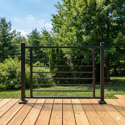 Prefabricated 4' Horizontal Aluminum Deck Railing (Preassembled)