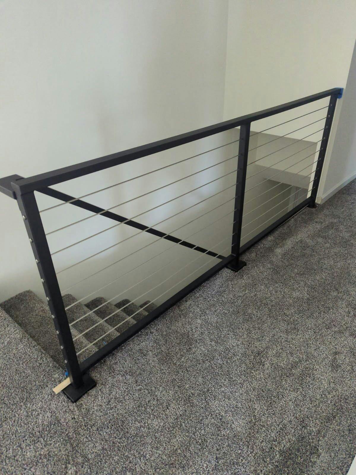 Metal Cable Railing (Guardrail), 2"x1" Top Rail & 3/16" Cables