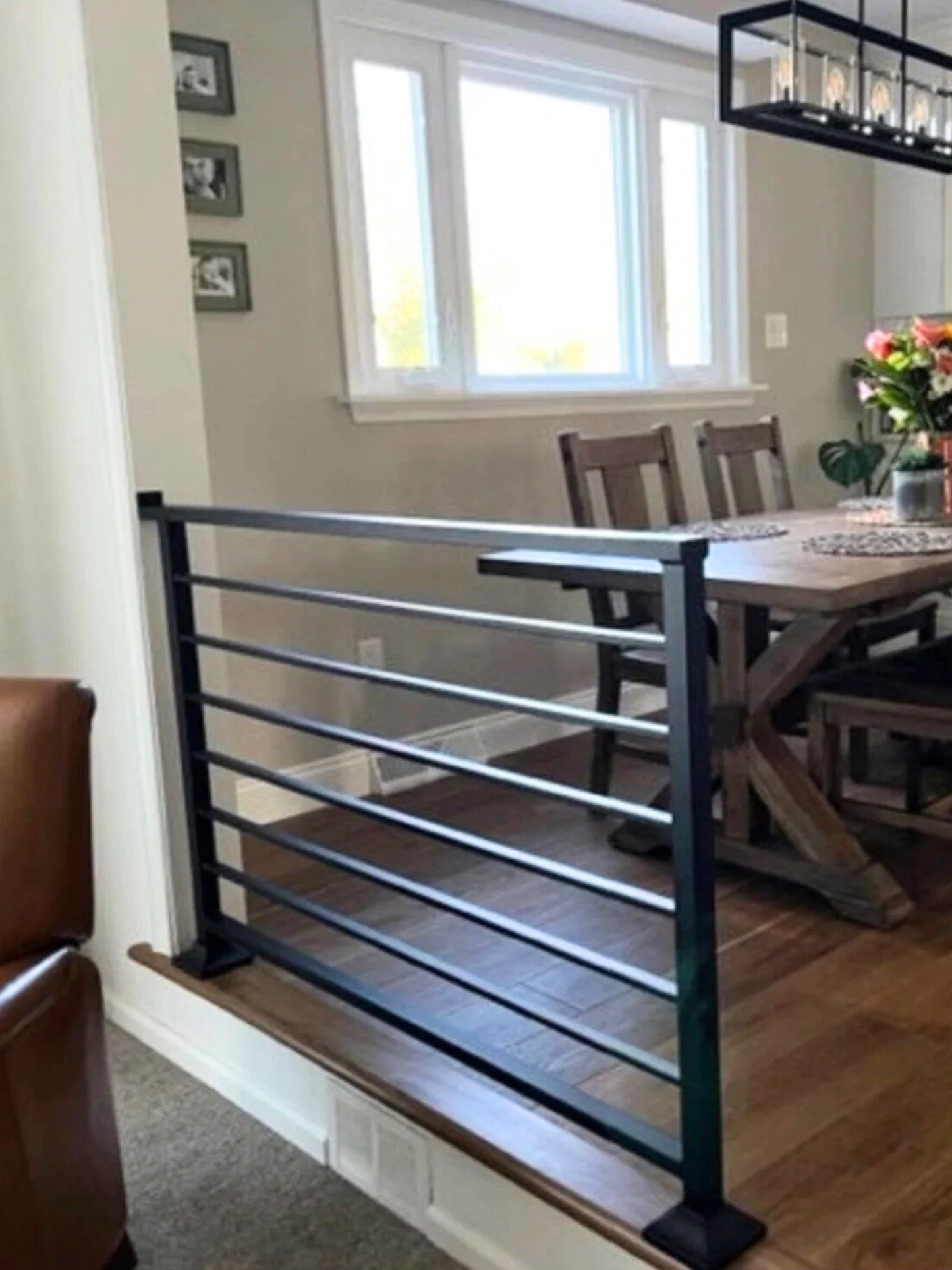 Horizontal Stair Railing with Single Wall Bracket
