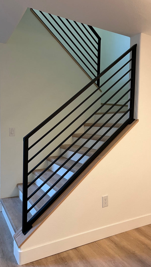 Angled Horizontal Stair Railing / Sloped Stair Banister