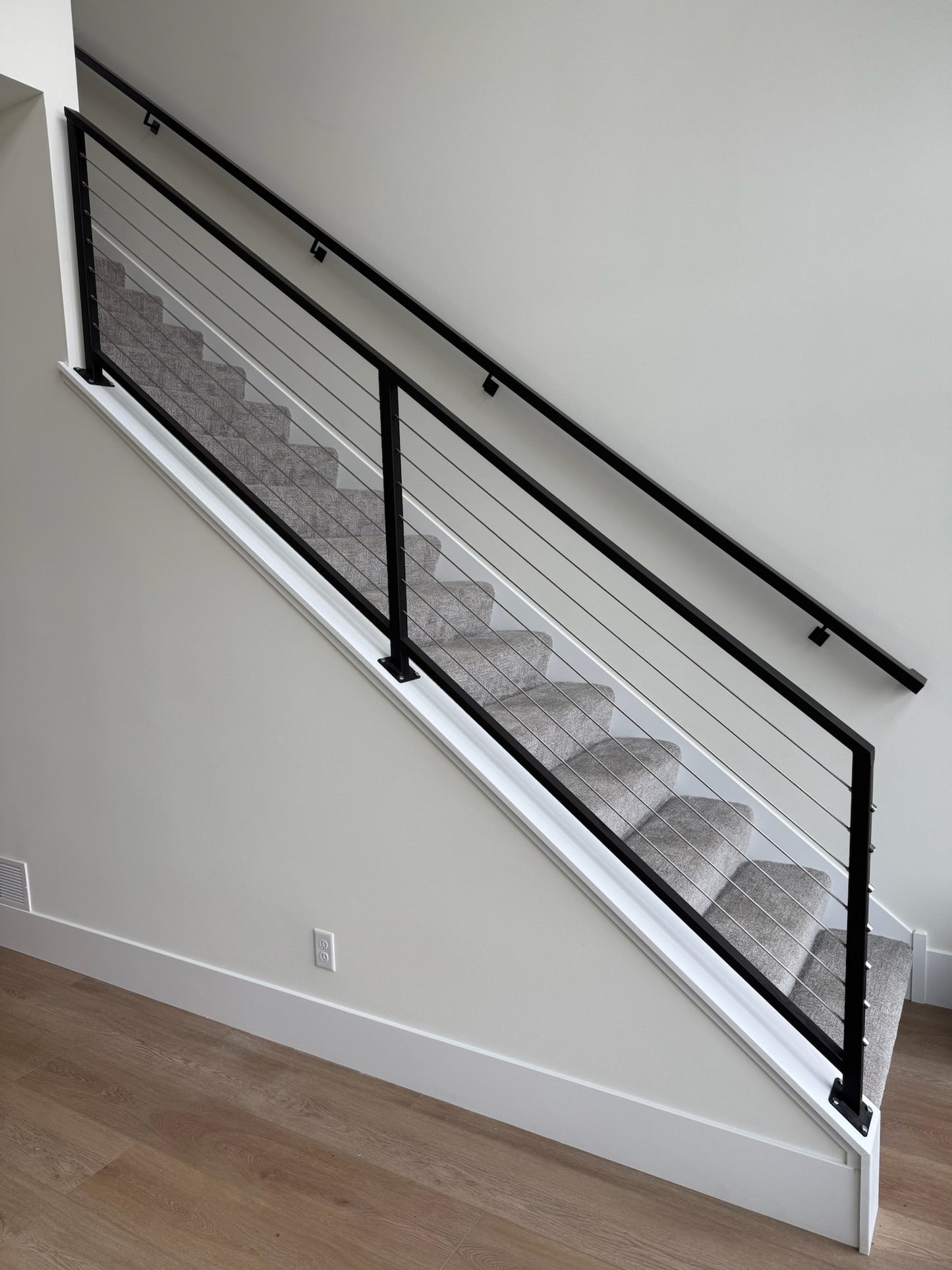 Angled Cable Stair Railing / Sloped Stair Banister
