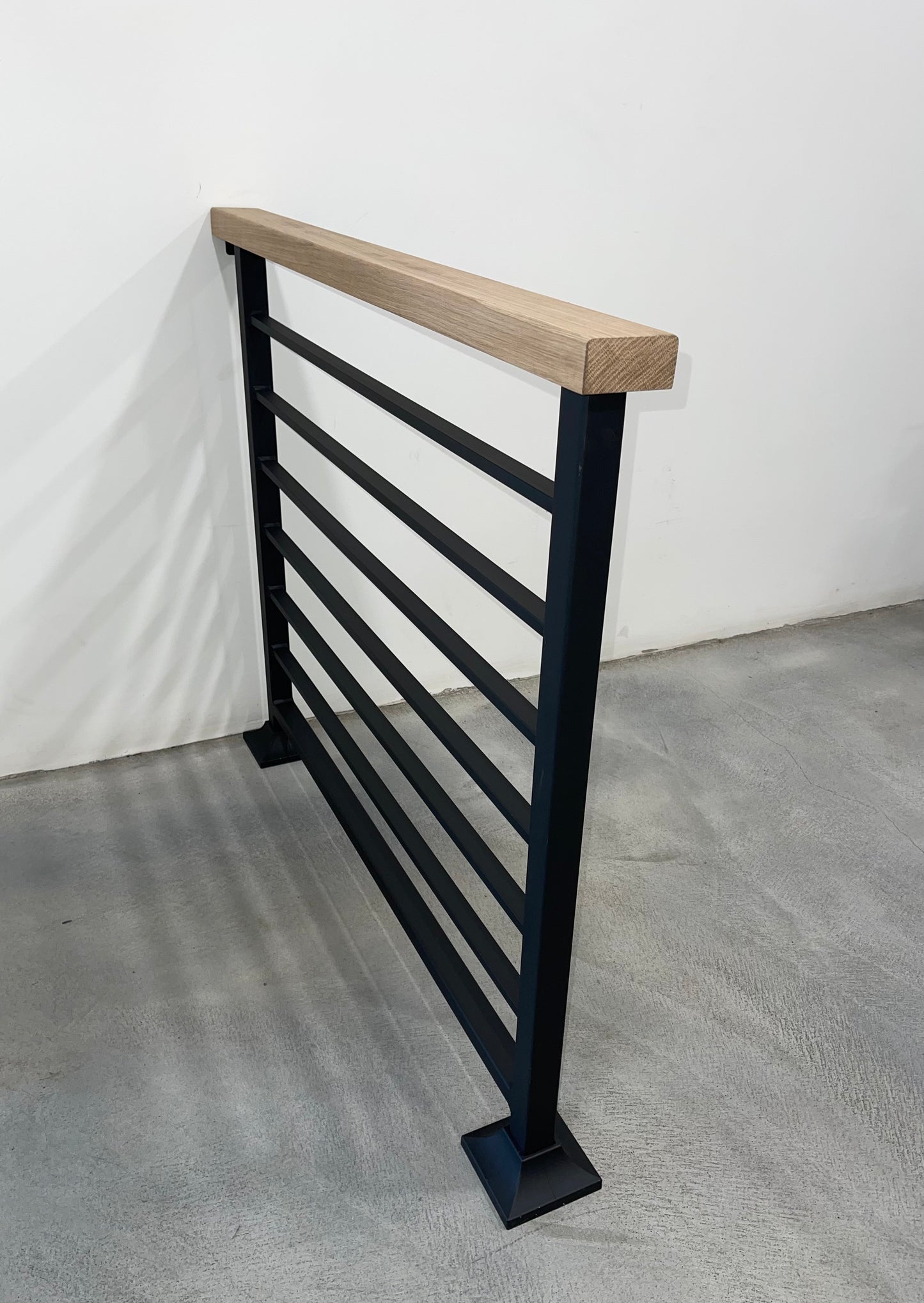 Modern Horizontal Stair Railing (Guardrail), Wood Top Rail