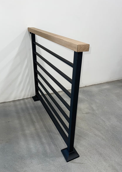 Modern Horizontal Stair Railing (Guardrail), Wood Top Rail