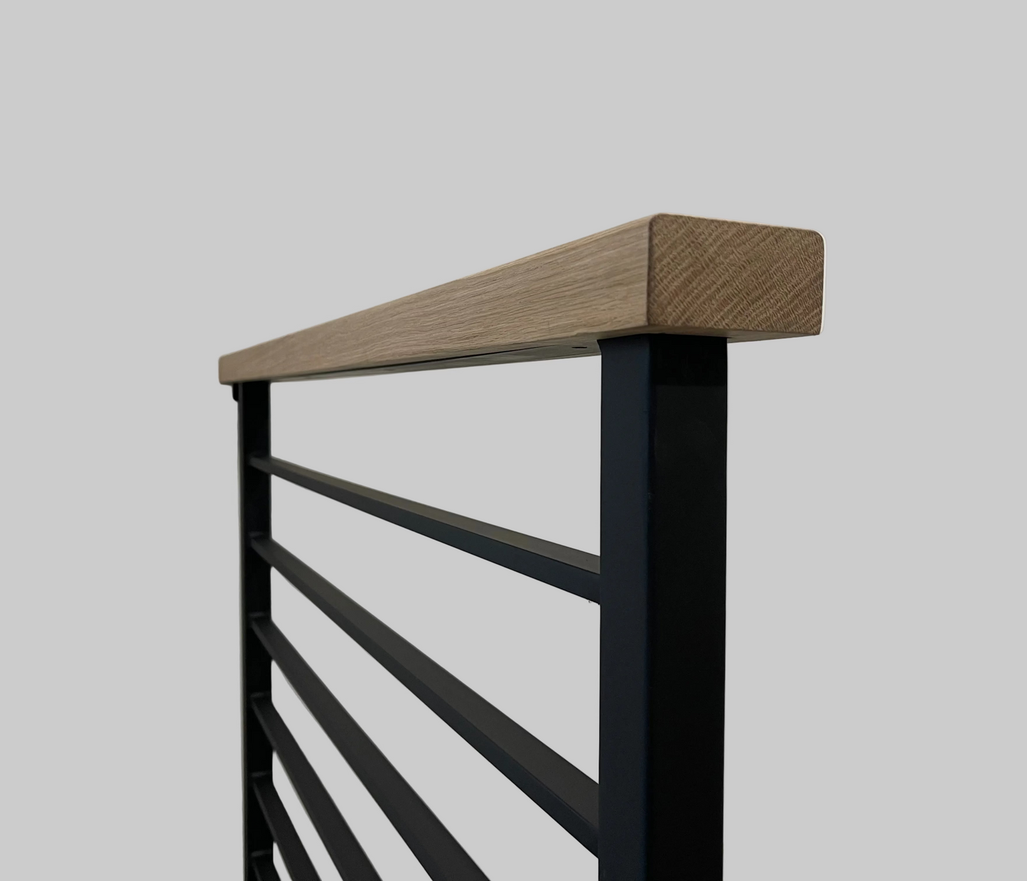 Modern Horizontal Stair Railing (Guardrail), Wood Top Rail