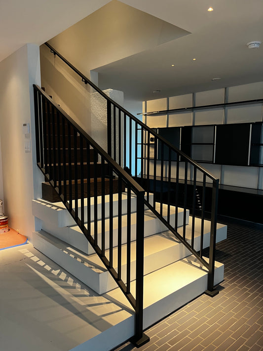 Angled Vertical Stair Railing / Sloped Stair Banister