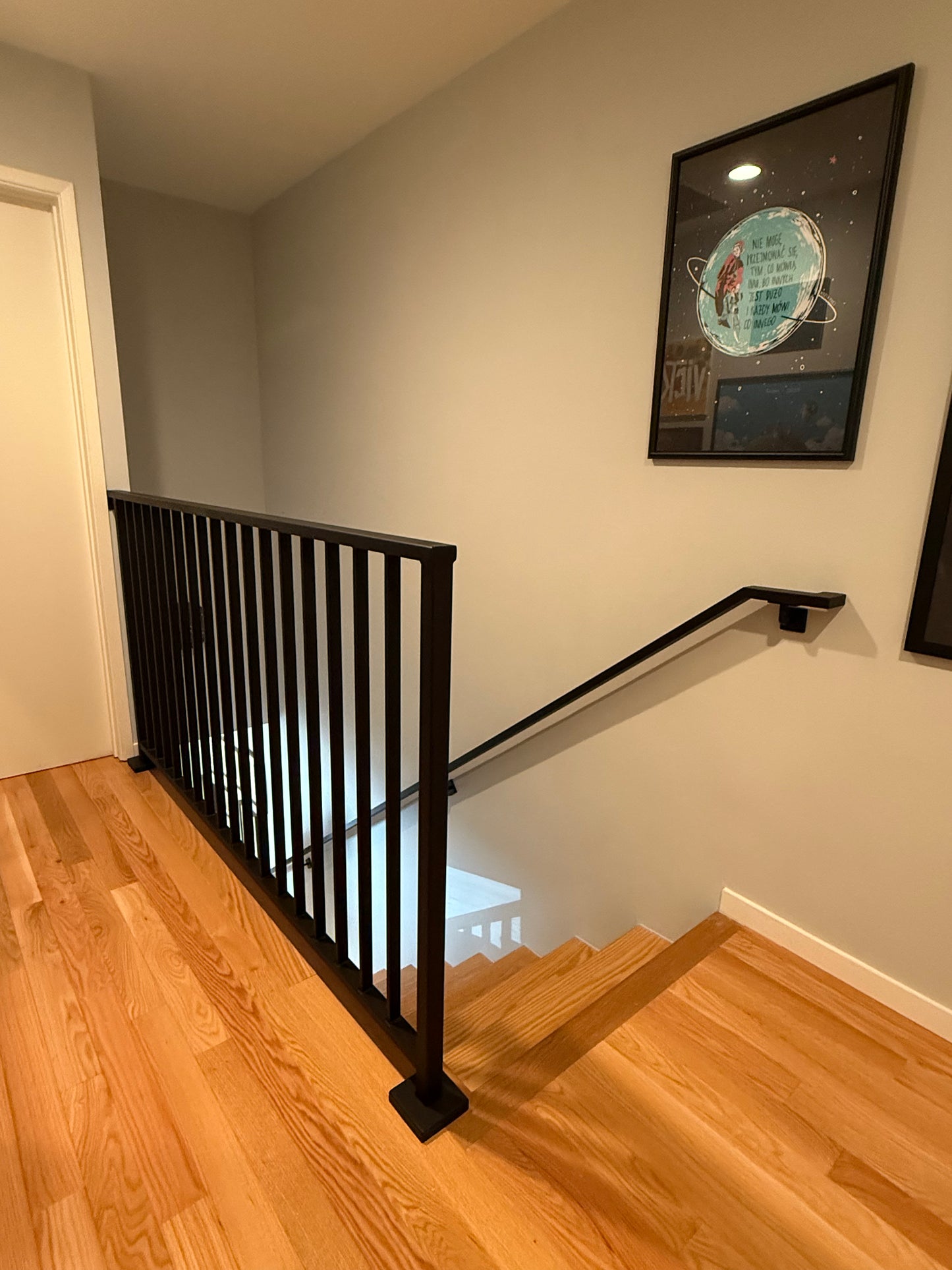 Modern Vertical Stair Railing (Guardrail), 2"x1" Top Rail