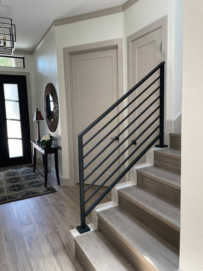 Angled Horizontal Stair Step Mount Railing / Sloped Stair Banister