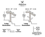 2"x1" Single-post Handrail for 1 to 3 Steps (Stainless Steel 304)