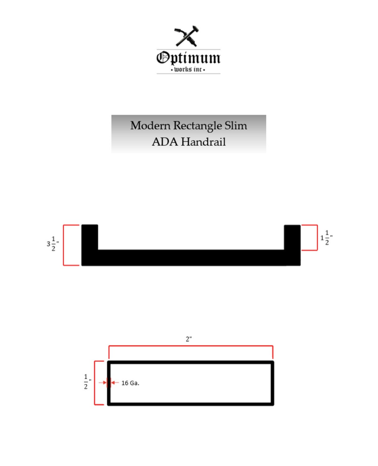 Rectangle slim handrail graphic