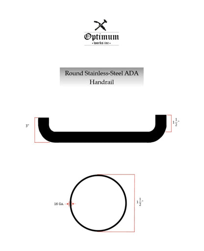 1.5" Round Stainless Steel Handrail