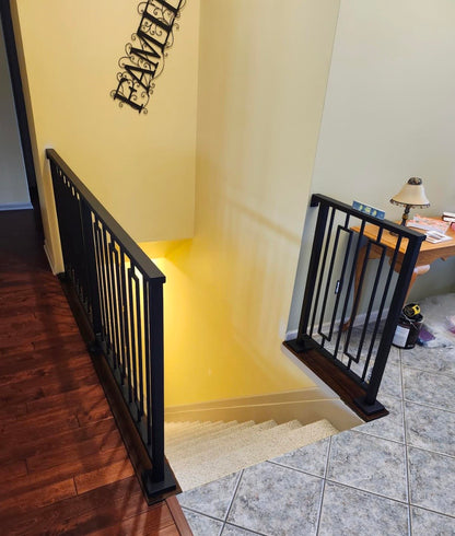 Metal Stair Railing with Unique Vertical Balusters