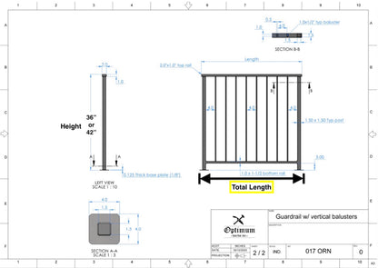 Vertical Railing Drawing