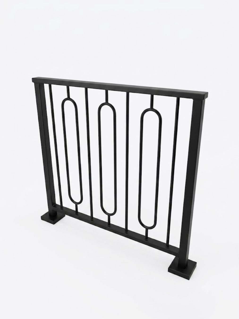 Metal Stair Railing with Rounded Unique Vertical Balusters
