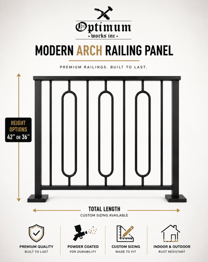 Metal Stair Railing with Rounded Unique Vertical Balusters