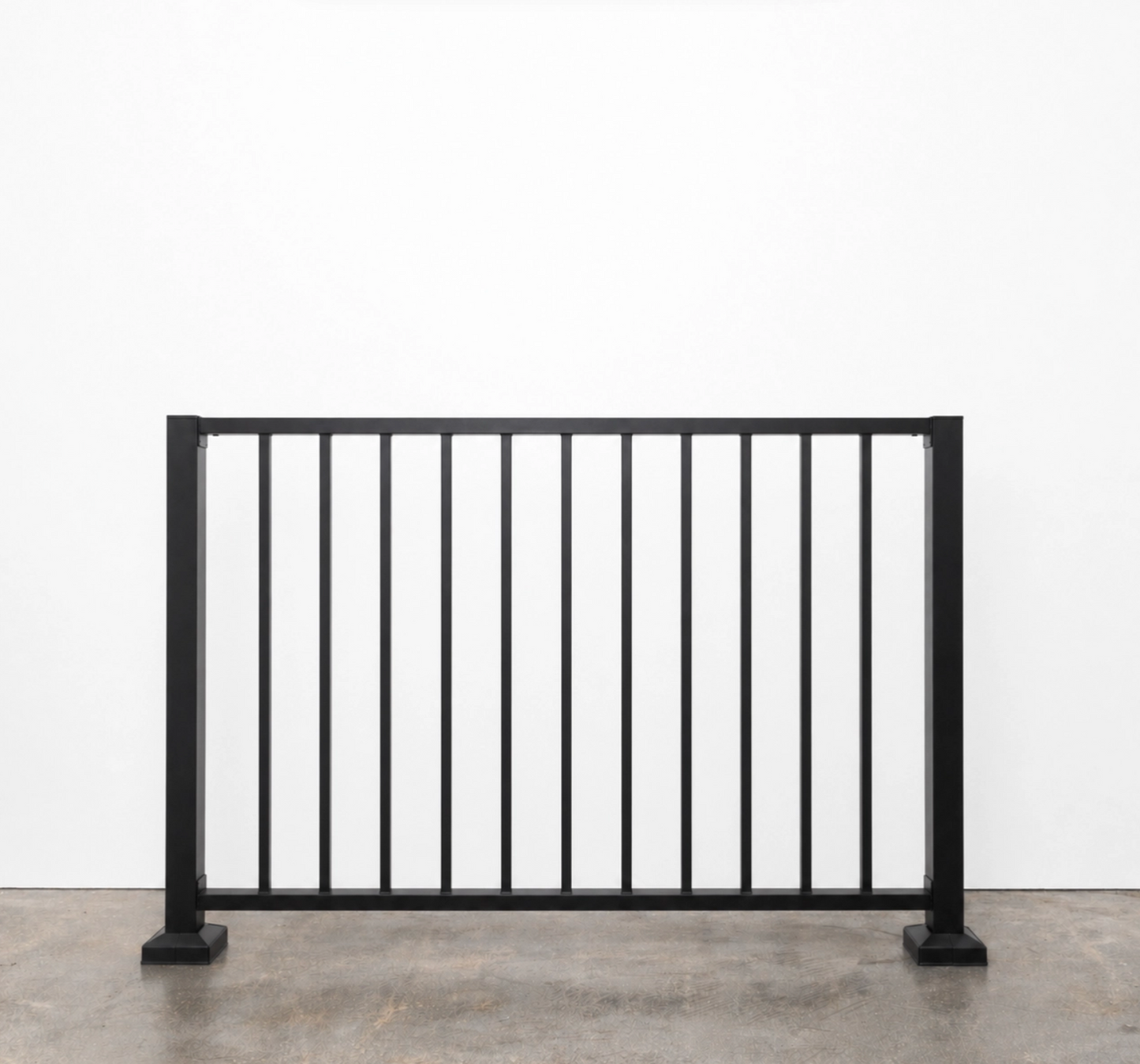 Modern Vertical Deck Railing (Guardrail), 2"x1" Top Rail (Aluminum) Premade