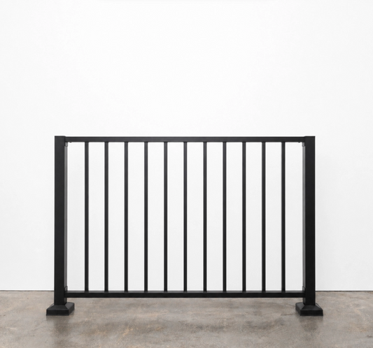 Modern Vertical Deck Railing (Guardrail), 2"x1" Top Rail (Aluminum) Premade