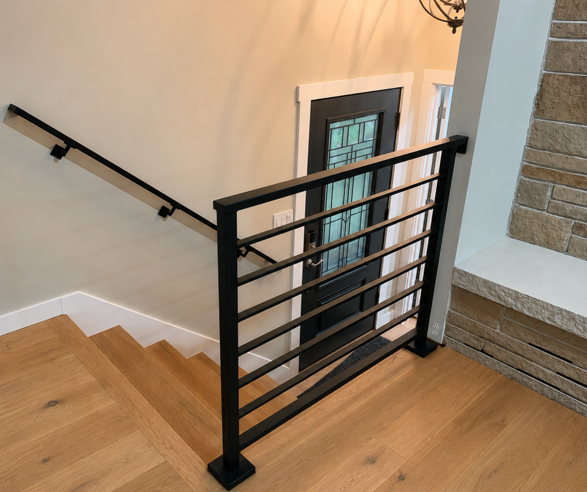 Horizontal Metal Railing for Stairs