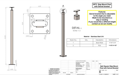 Opti Step Mount Post Drawing
