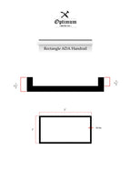 2"x1" Rectangle Metal Handrail (Square L Brackets)