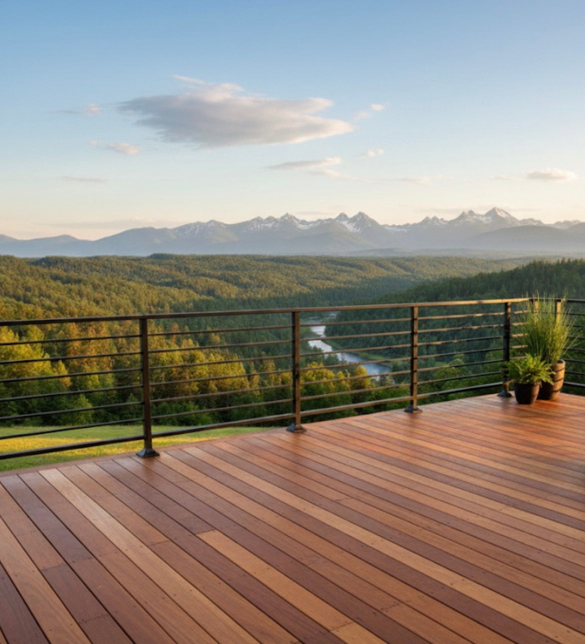 Prefabricated 8' Horizontal Aluminum Deck Railing (Preassembled)