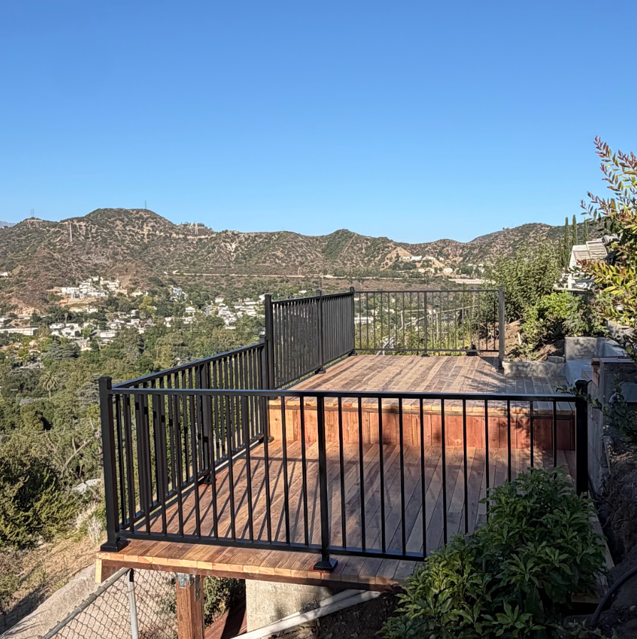 modern vertical bar deck railing