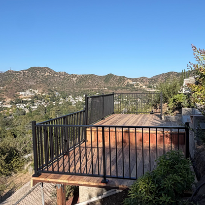 modern vertical bar deck railing
