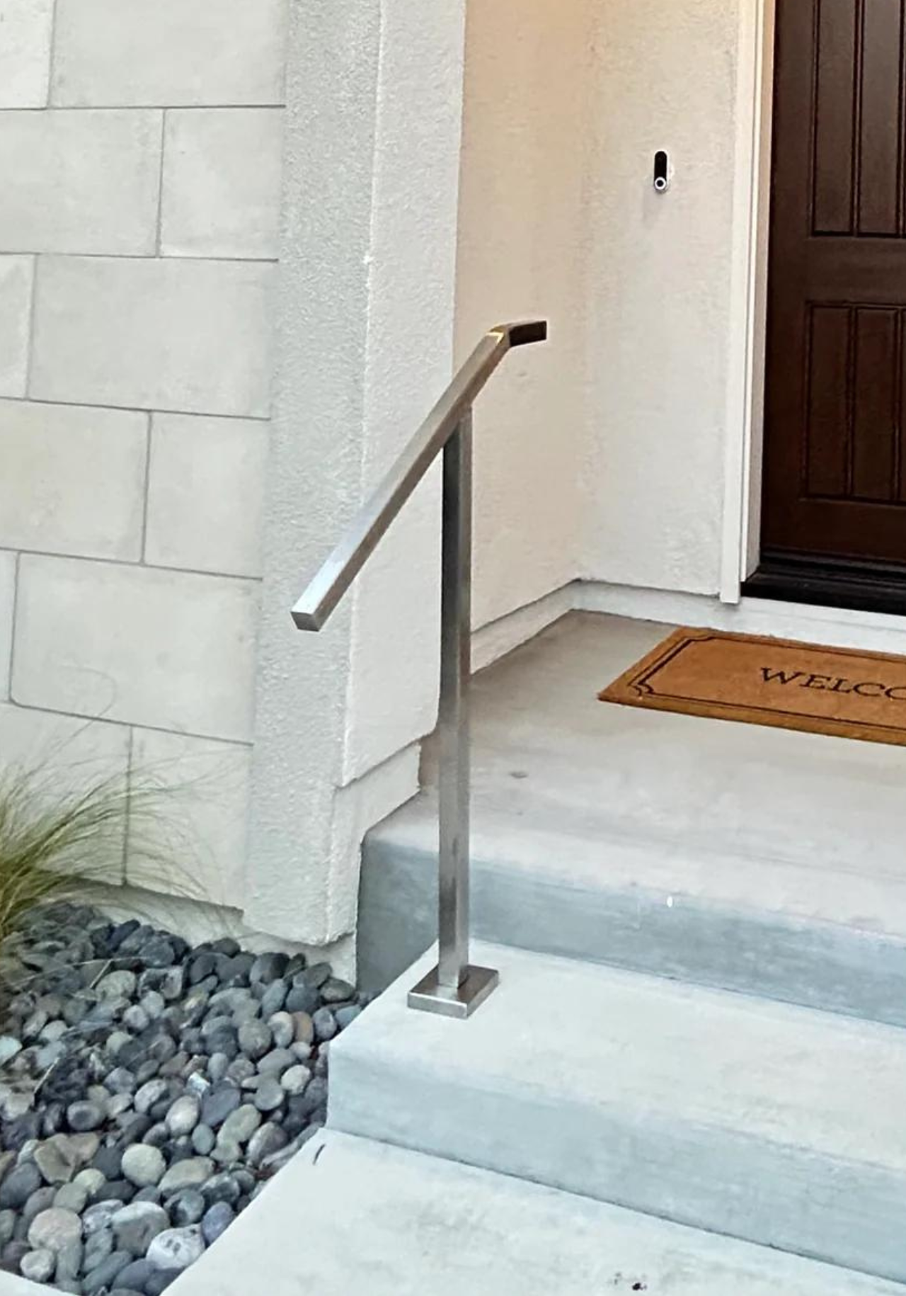 Opti 1.5"x1.5" Single-post Handrail for 1 to 3 Steps (Stainless Steel 316)