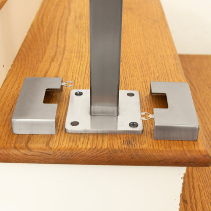 Opti 1.5"x1.5" Single-post Handrail for 1 to 3 Steps (Stainless Steel 316)
