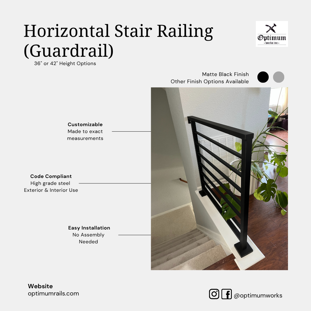 Horizontal Stair Railing with Single Wall Bracket