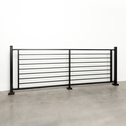 Prefabricated 8' Horizontal Aluminum Deck Railing (Preassembled)