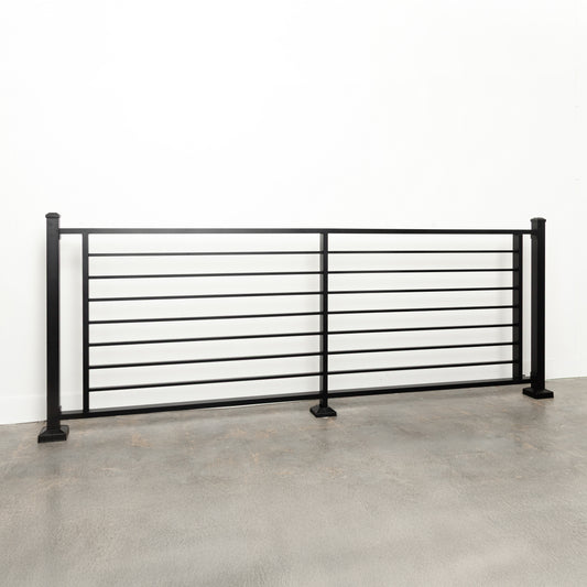 Prefabricated 8' Horizontal Aluminum Deck Railing (Preassembled)